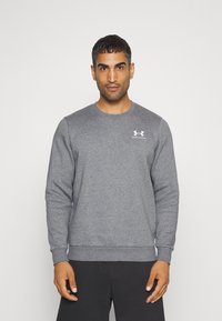 Under Armour - ESSENTIAL CREW - Sweatshirt - pitch gray medium heather/white Miniatyrbilde 1