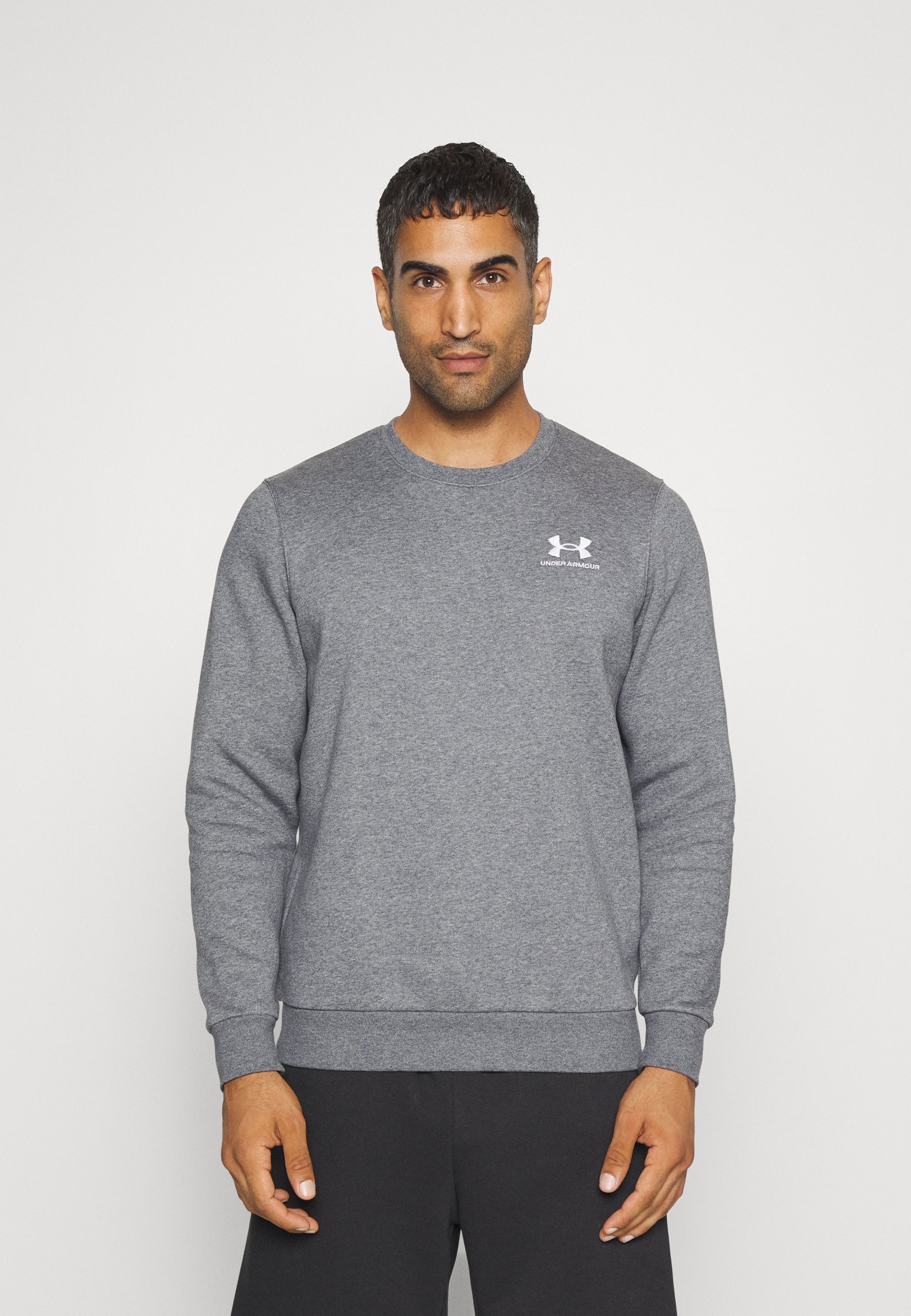 Under Armour ESSENTIAL CREW - Sweatshirt - pitch gray medium  heather/white/grey - Zalando.co.uk