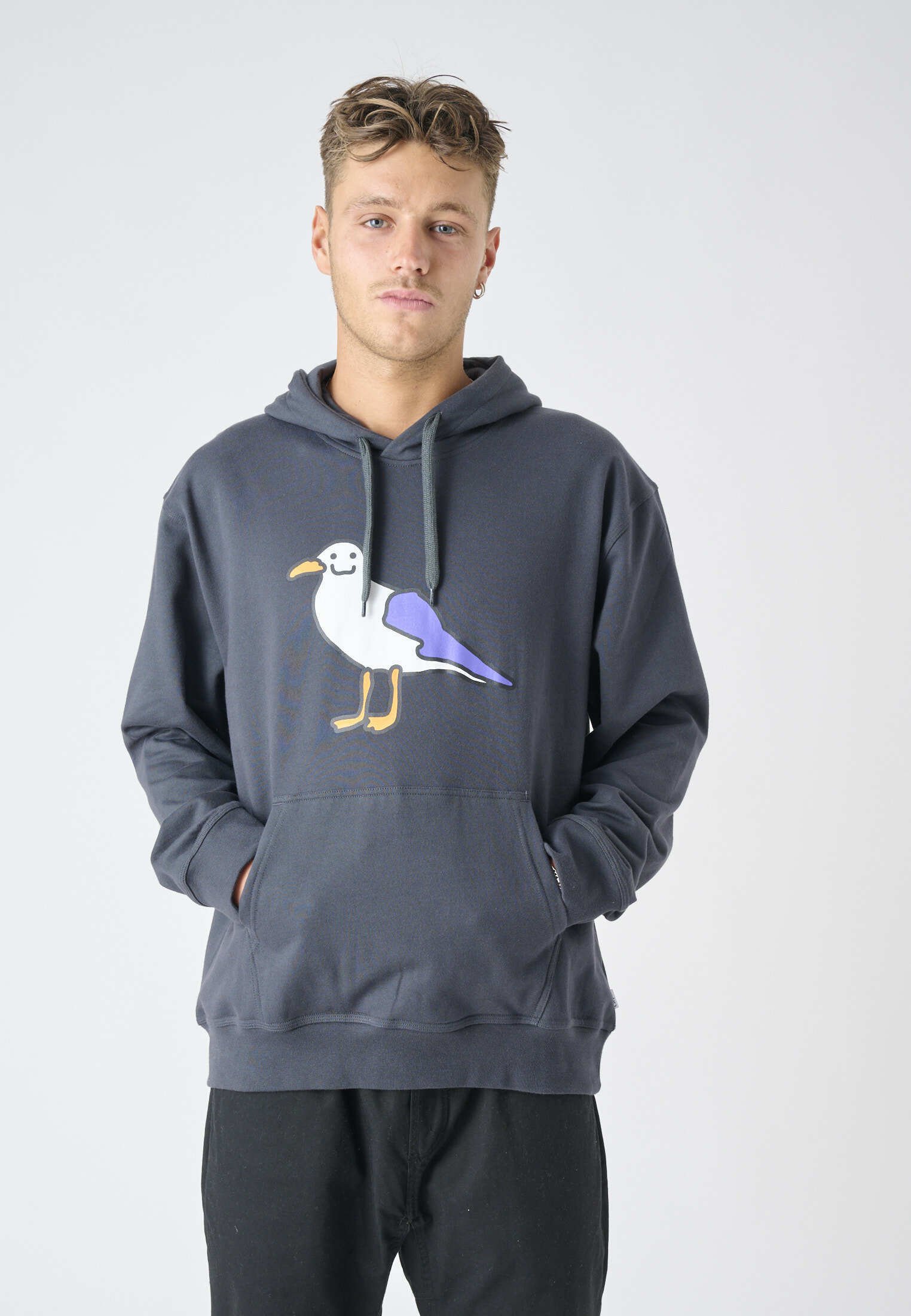 Cleptomanicx SMILE GULL - Kapuzenpullover - blue graphite 