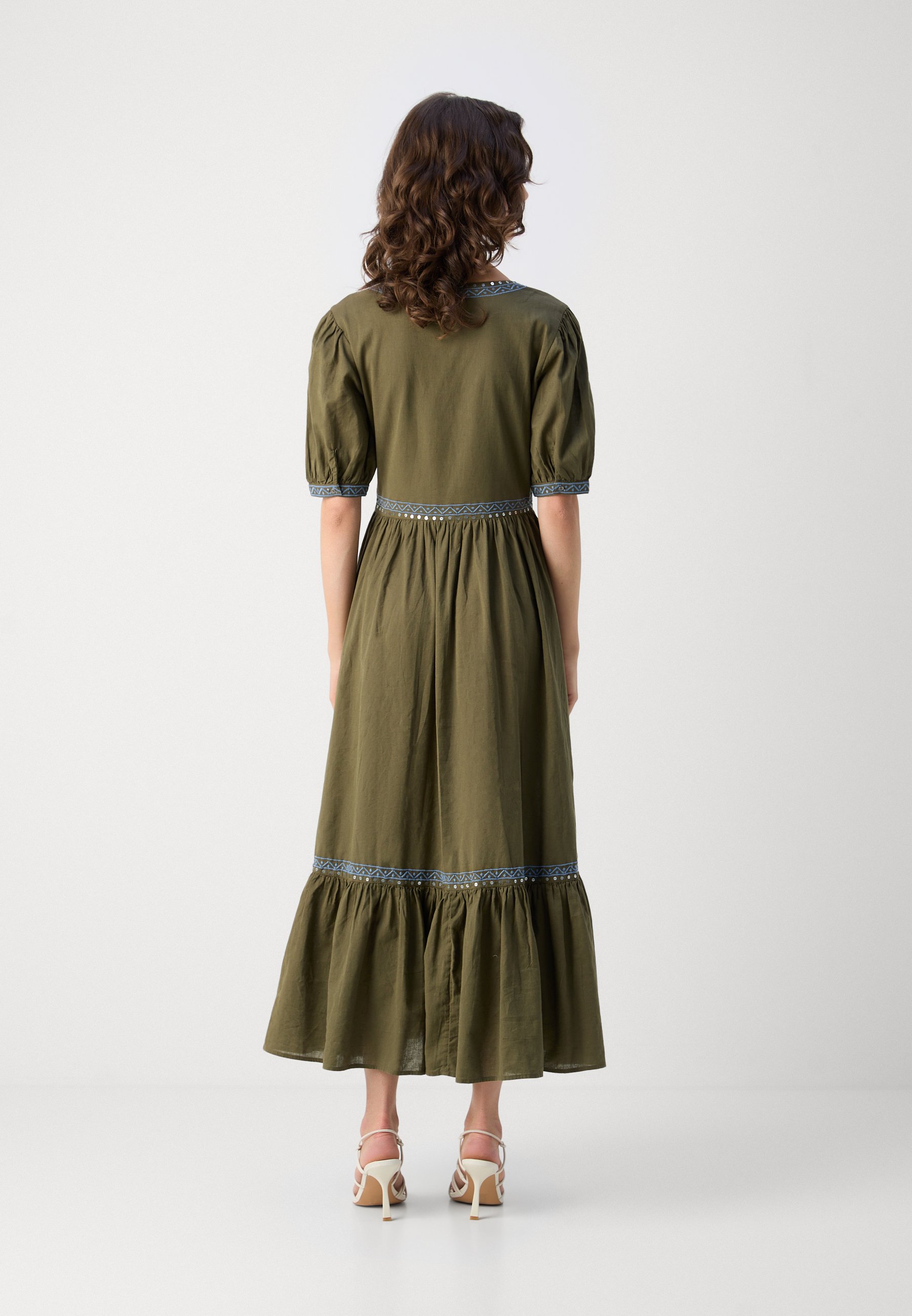 Scotch & Soda EMBROIDERED DRESS - Maxi-jurk - classic green/kaki
