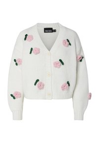 Pieces PCLYDIA - Cardigan - cloud dancer detail flower