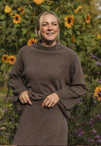 STOCKH LM Studio STEFANIA PREMIUM TURTLENECK - Stickad tröja - taupe melange