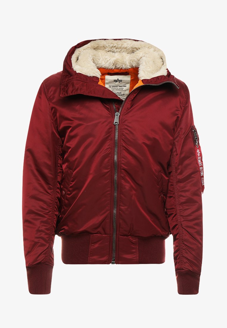 Alpha Industries Hooded Standart Fit Light Jacket Burgundy Bordeaux Zalando Co Uk