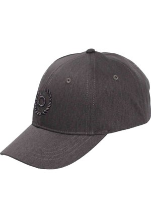 Dark gray baseball cap with a curved brim and stitched laurel wreath logo on the front left panel.