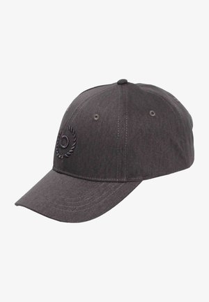 Dark gray baseball cap with a curved brim and stitched laurel wreath logo on the front left panel.