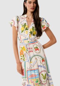 Forever New JACQUELINE PUFF SLEEVE TIERED MIDI - Koktel haljina / svečana haljina - multi-coloured