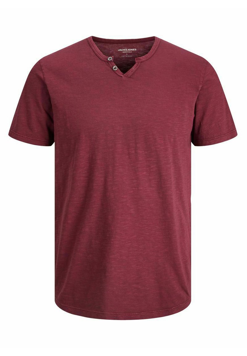 Jack & Jones ESPLIT NECK NOOS - T-shirt basique - rhododendron