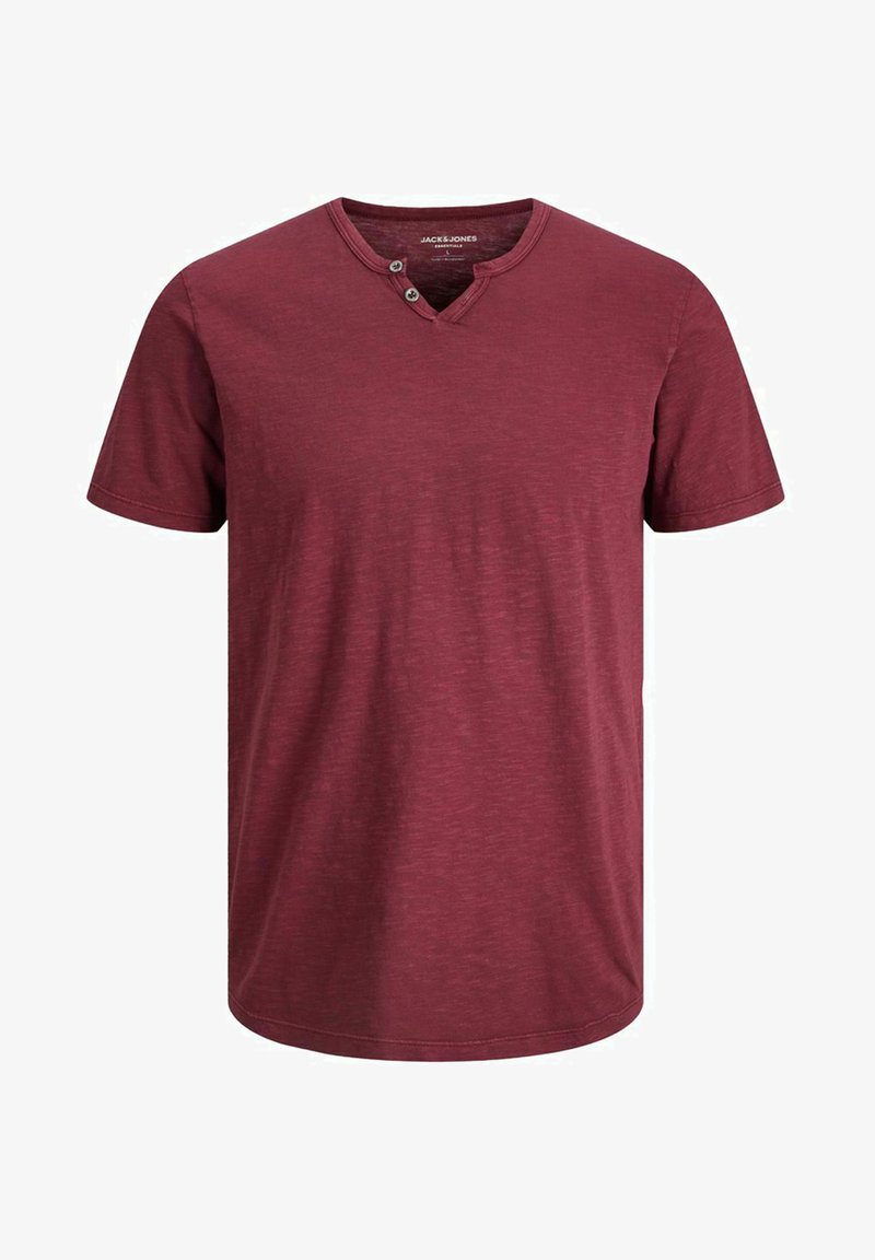 Jack & Jones ESPLIT NECK NOOS - T-shirt basique - rhododendron