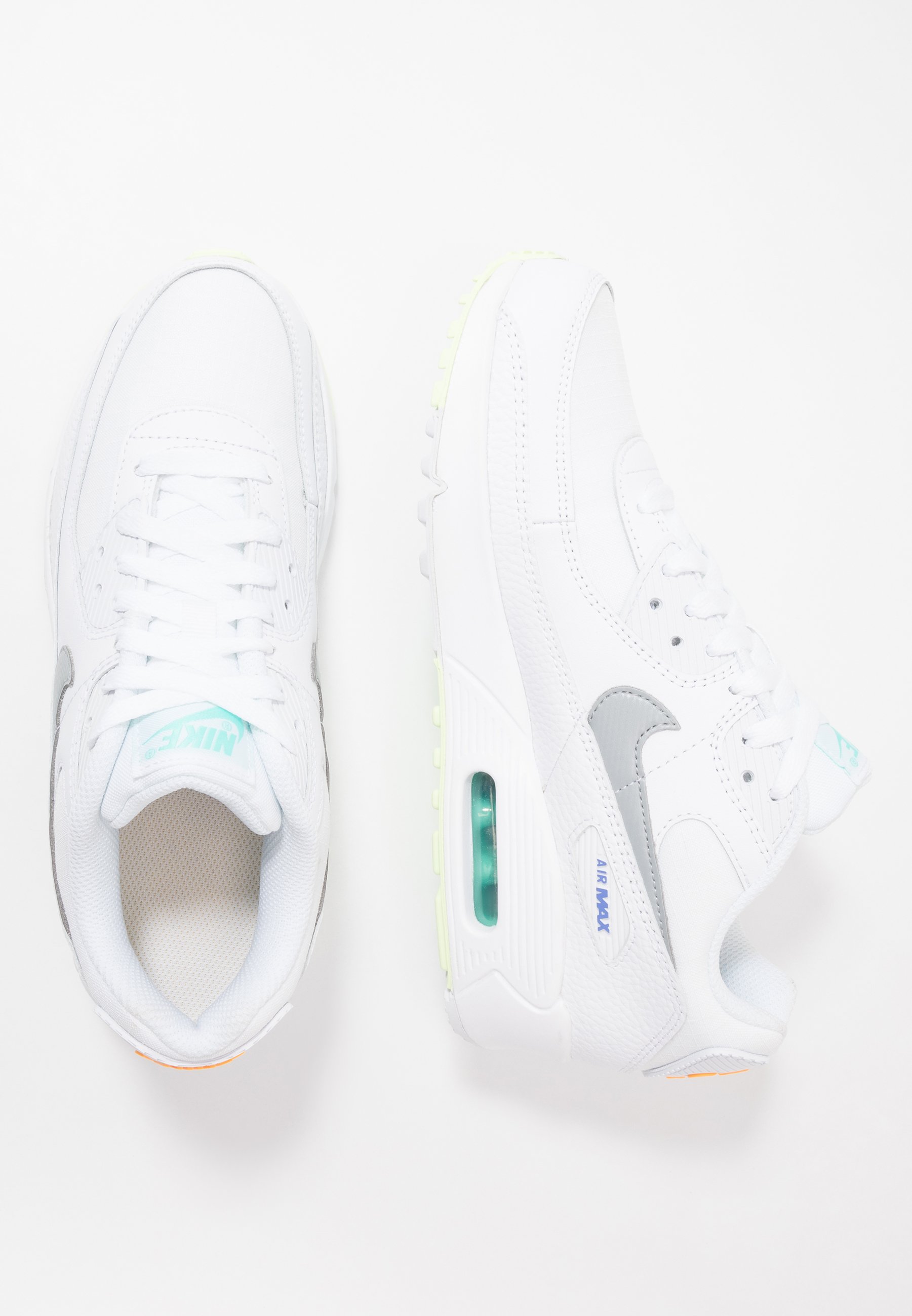 air max 90 gs trainers white smoke grey laser orange aurora sapphire