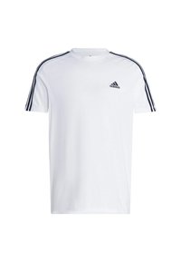 ESSENTIALS SINGLE 3-STRIPES - T-shirt con stampa - white   black