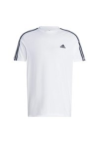 ESSENTIALS SINGLE 3-STRIPES - Triko s potiskem - white   black