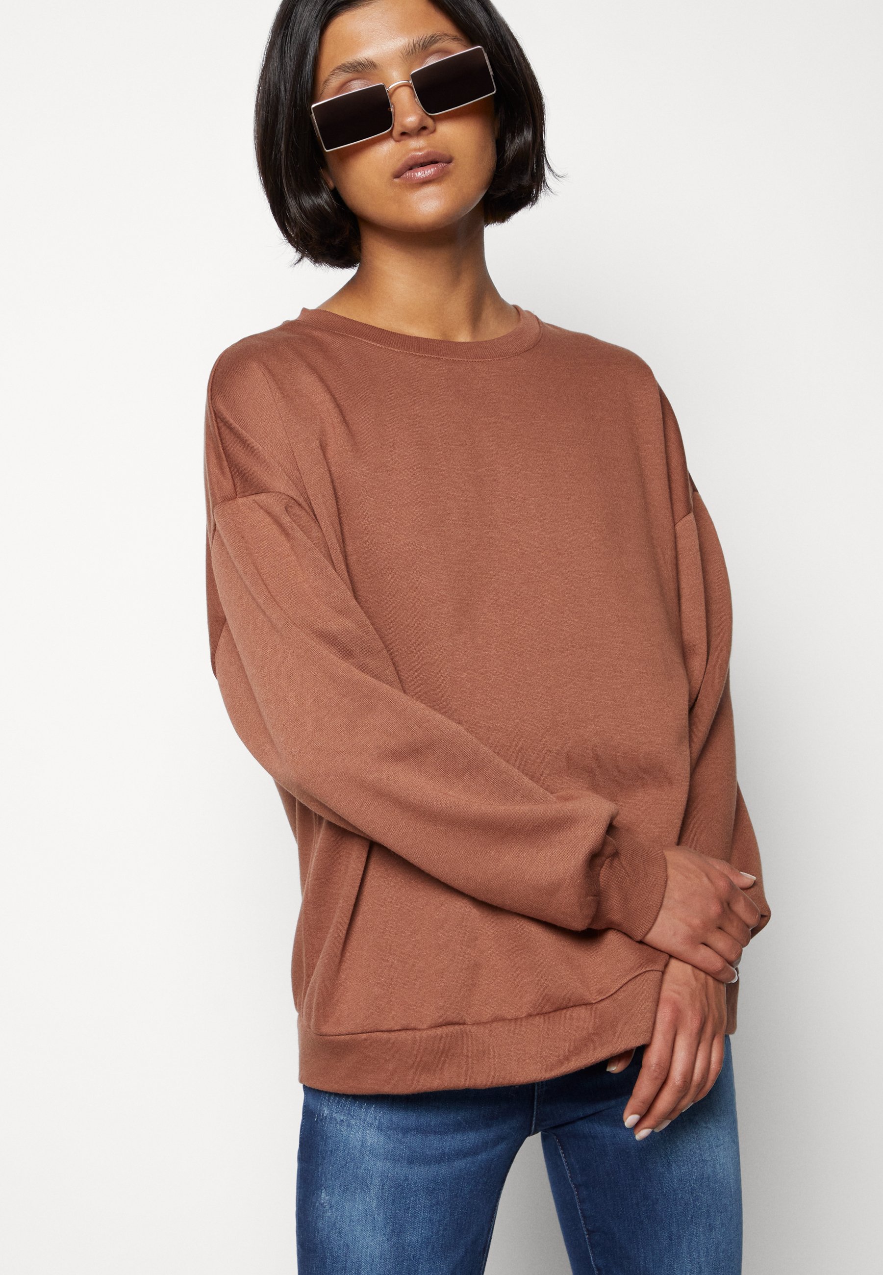 Vero Moda VMEA Octavia Oversize Sweatshirt aztec, Women's, Size: XXL, Brown