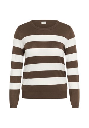 Kaffe Curve, KCLIZZY STRIPED LONG SLEEVE - Pullover - carafe chalk wide stripe