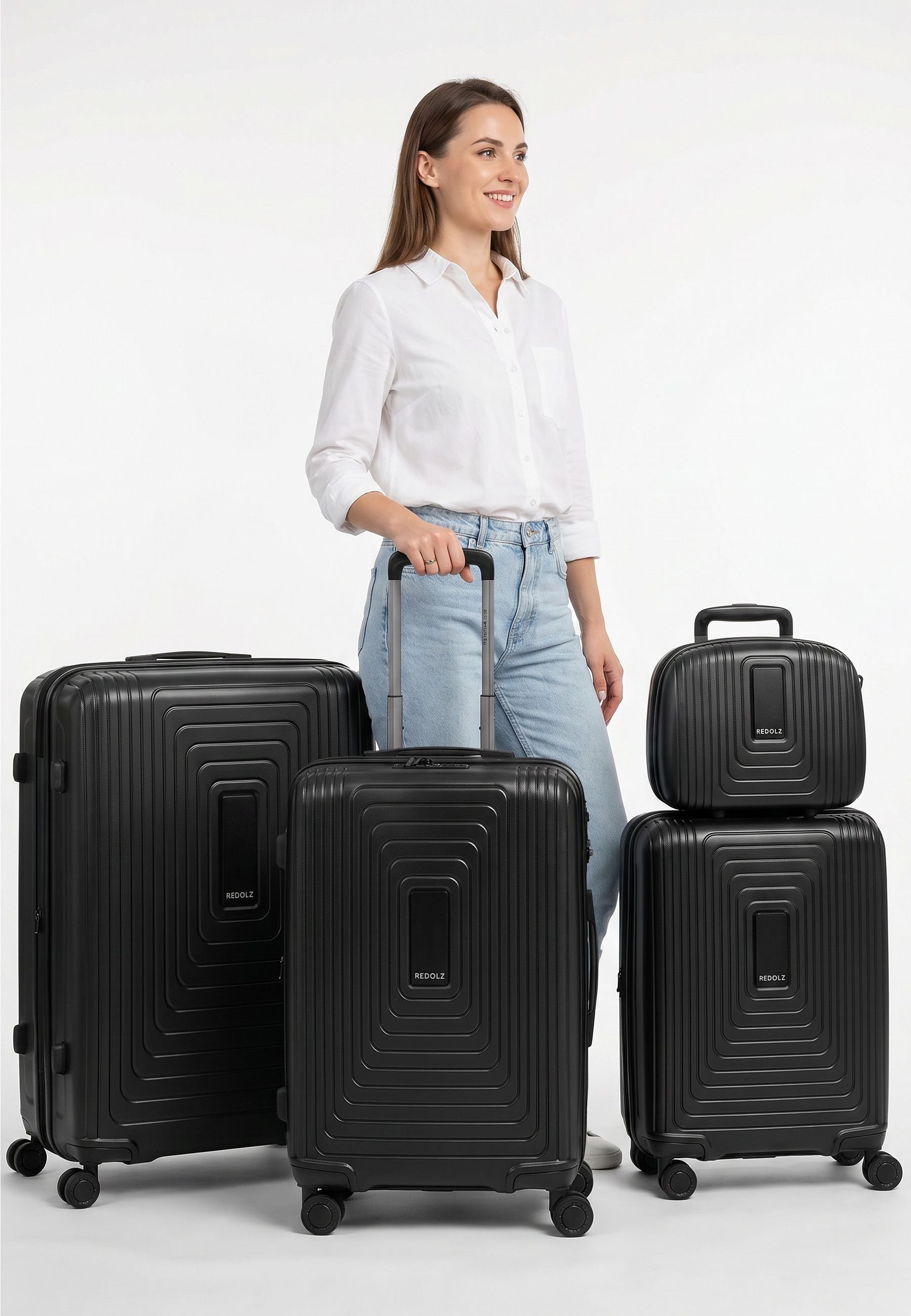Redolz ESSENTIALS 14 4-ROLLEN KOFFERSET + BEAUTYCASE 4 TLG. MIT