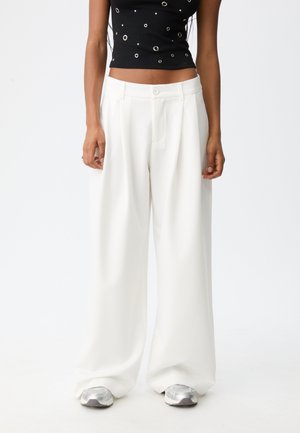 WIDE LEG SMART WITH DARTS - Hlače - beige