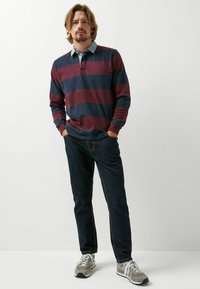 Next Pólóing - navy blue burgundy red stripe