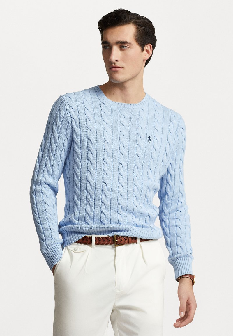 Polo Ralph Lauren - CABLE KNIT COTTON JUMPER - Jumper - bluebell, Enlarge