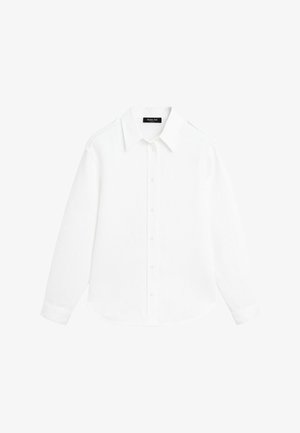 Massimo Dutti, FLOWING OVERSIZE DENIM SHIRT WITH BELT 05103803 - Camicia - white