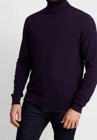 Lila turtlenecktröja i mjukt material, med långa ärmar och ribbade ärmmuddar samt en klassisk passform.