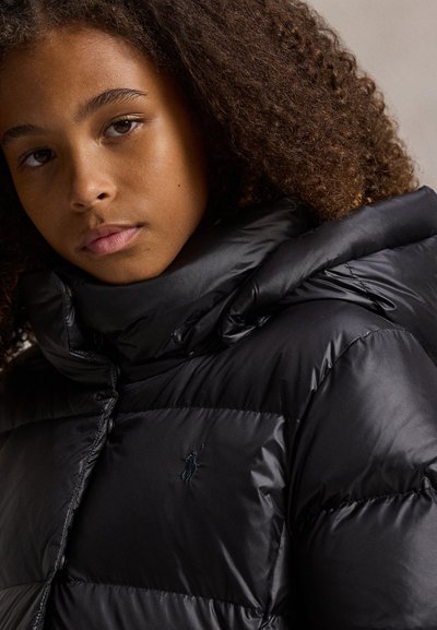 Polo Ralph Lauren DOWN HOODED LONG JACKET 7-14Y - Manteau en duvet - black