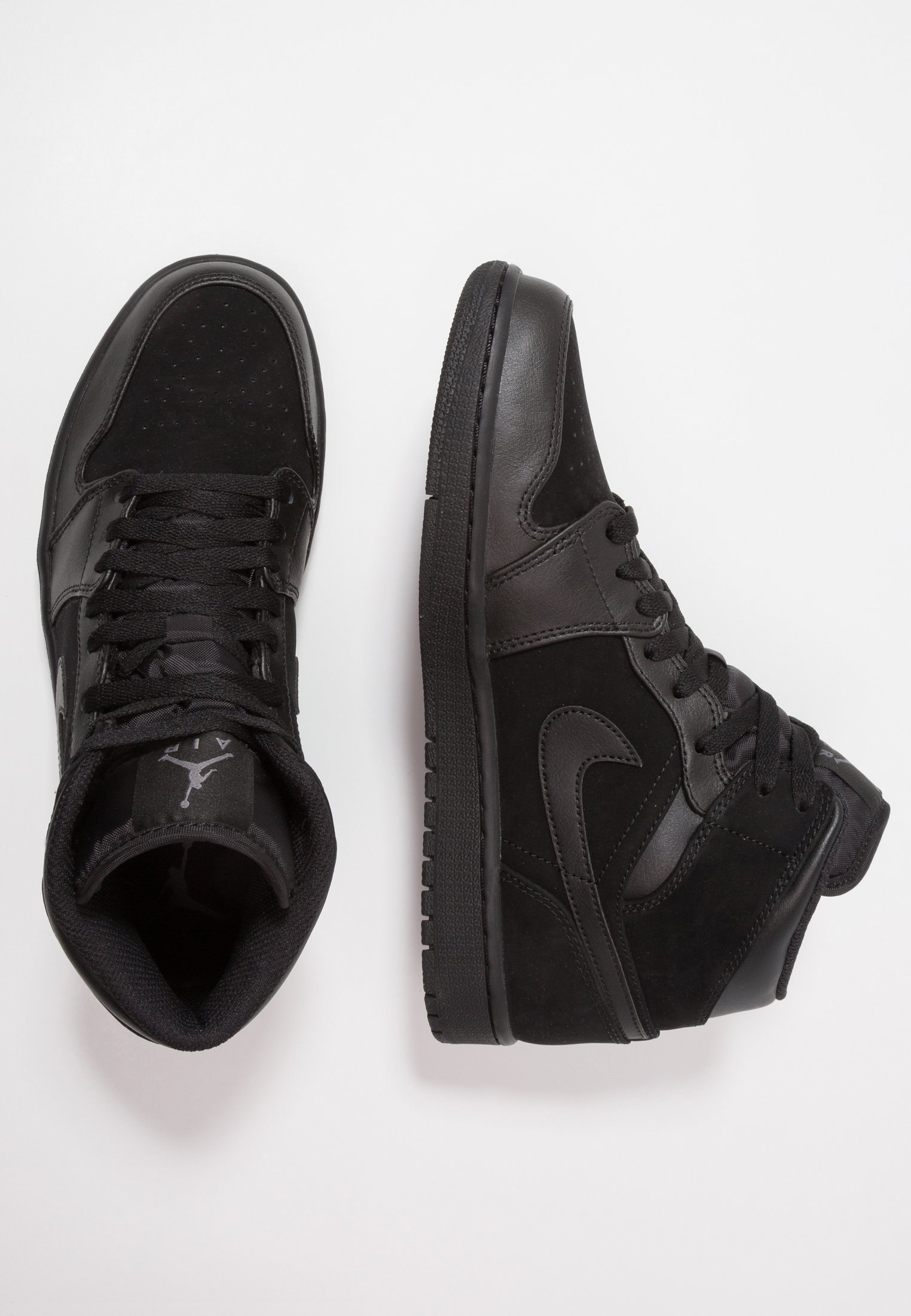 Jordan AIR JORDAN 1 MID - Sneakers hoog - black/dark grey/Zwart - Zalando.nl