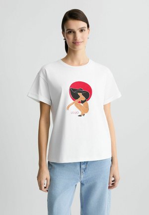 PRINTED  WITH RHINESTONES - Tričko s potlačou - white