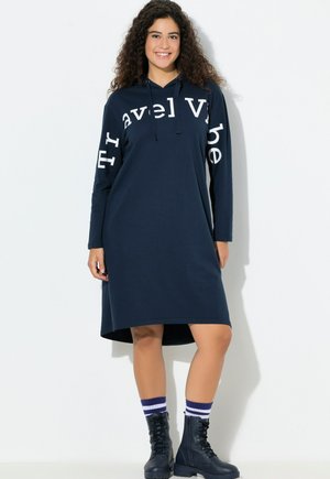 SCHRIFTZUG KAPUZE LANGARM - Freizeitkleid - marine
