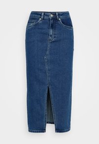 SIRI FRONT SLIT - Kokerrok - medium blue denim