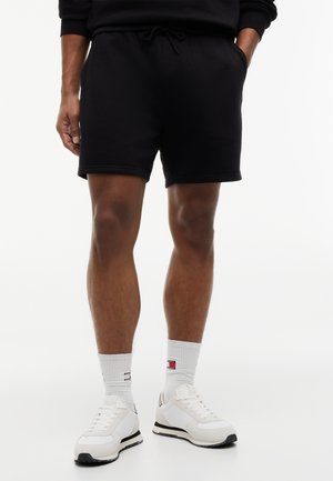 Tommy Jeans TOMMY FLAG DRAWSTRING SWEAT SHORTS - Short - black