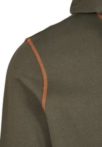 Urban Classics CONTRAST FLATLOCK STITCHED  - Felpa con zip - olive/rustred