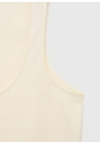 Cream-colored tank top with a smooth, cotton-like texture and wide straps, featuring clean lines and no visible patterns or accents.