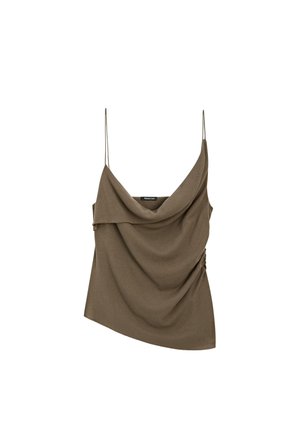 Massimo Dutti WITH ASYMMETRIC NECKLINE - Top - khaki