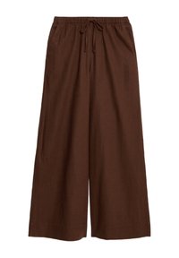 DRAWSTRING WIDE LEG - Trousers - conker