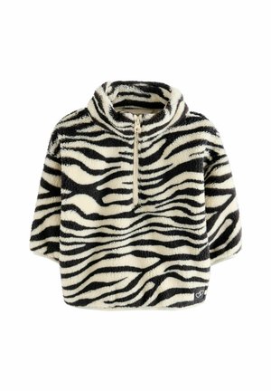 HALF ZIP - Fleecepaita - black/white zebra print