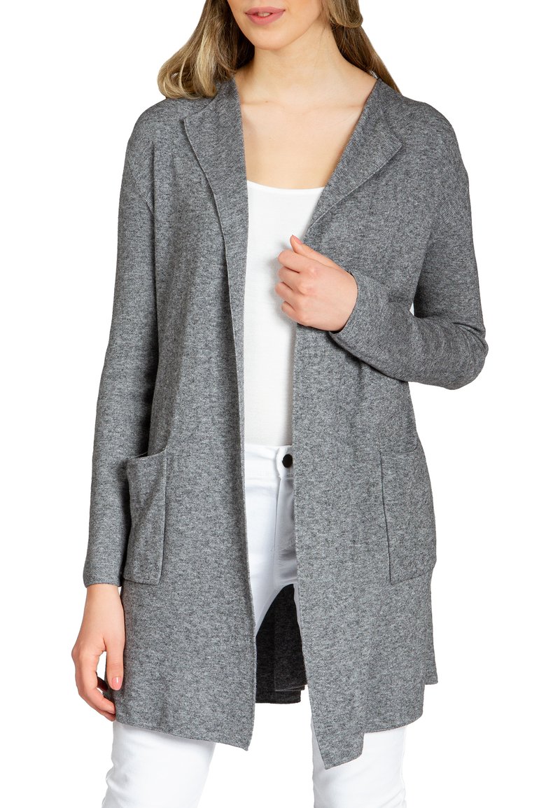Damen Strickjacken | Caspar Strickjacke grau meliert/grau-meliert - VO66137 Damen Strickjacken | Caspar Strickjacke grau meliert/grau-meliert - VO66137