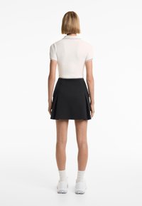 OYSHO PIQUÉ CARGO - Miniszoknya - black