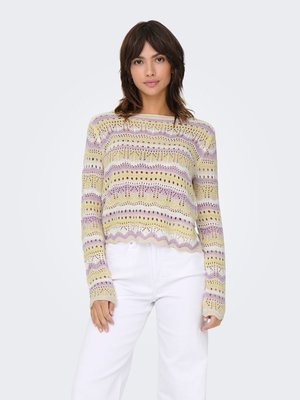 JDY SUN LAY BOATNECK NOOS - Strikkegenser - tapioca