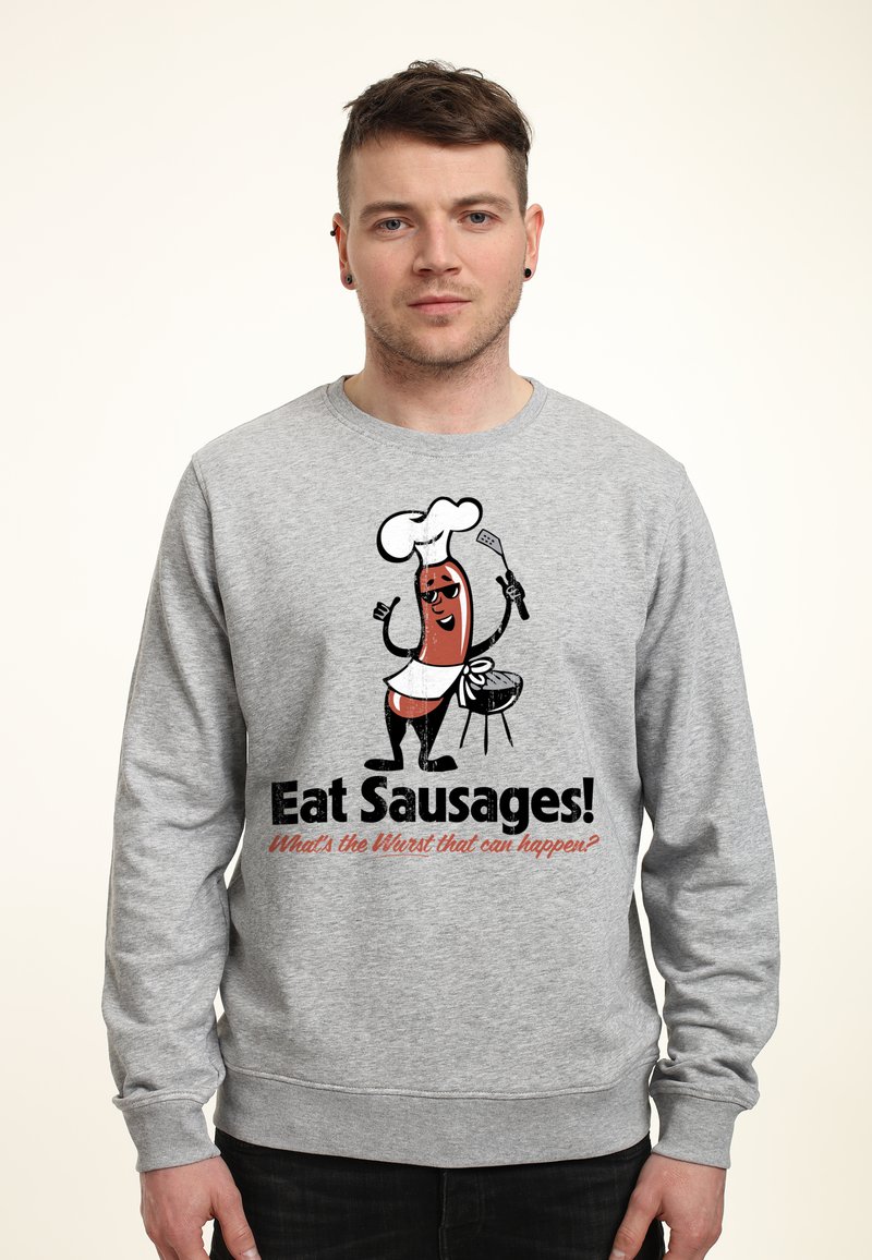 Henry Tiger EAT SAUSAGES - Sudadera - heather grey