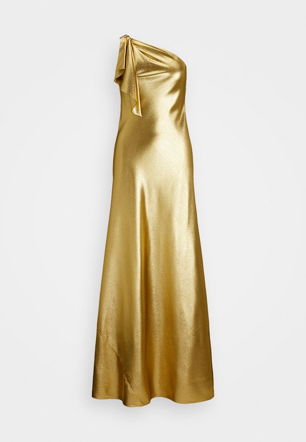 METALLIC CHARMEUSE ONE SHOULDER GOWN - Occasion wear4