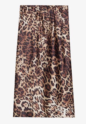 Υφασμα με λεοπάρ σχέδιο, με καφέ και μαύρες κηλίδες σε μπεζ φόντο, απαλή υφή και σχέδιο με  gathered μέση.
