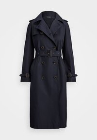 DOUBLE BREASTED BELTED TRENCH COAT - Trenssi - dark navy