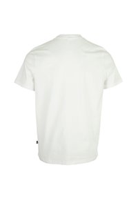 Witte katoenen t-shirt, korte mouwen, ronde hals, geen zichtbare prints of patronen. Ongemaakte zoom aan de onderkant. Klein logotag aan de zijnaad.