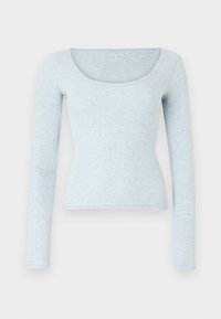Ribbed Scoop Top - Longsleeve - blue heather