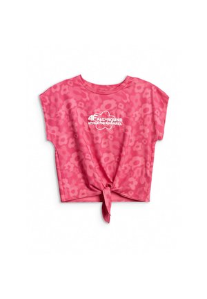 4F KOSZULKA SPORTOWA SZYBKOSCHNĄCA DZIEWCZĘCA - RÓŻOWA 134/140 (8-10 LAT) - Camiseta estampada - pink allover