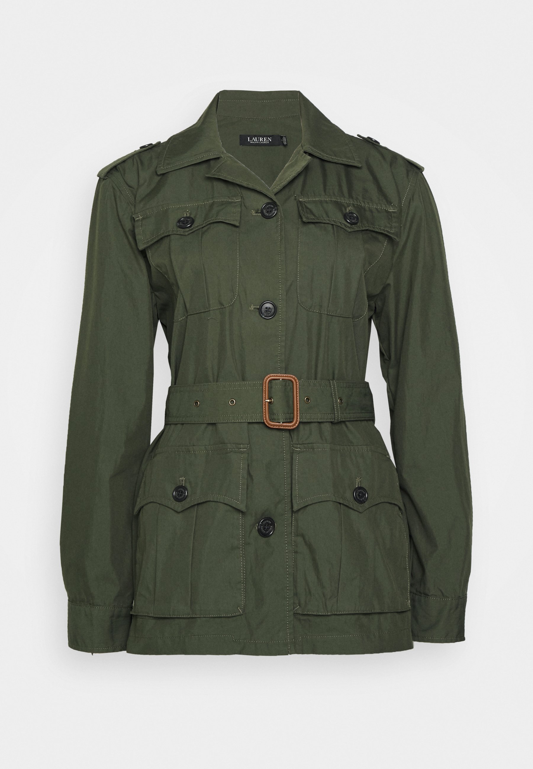 Lauren Ralph Lauren Belted Twill Field Women's Jacket - Dark Olive