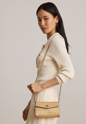 Lauren Ralph Lauren, CROC EMBOSSED TANNER CROSSBODY WALLET - Cross body bag - tan