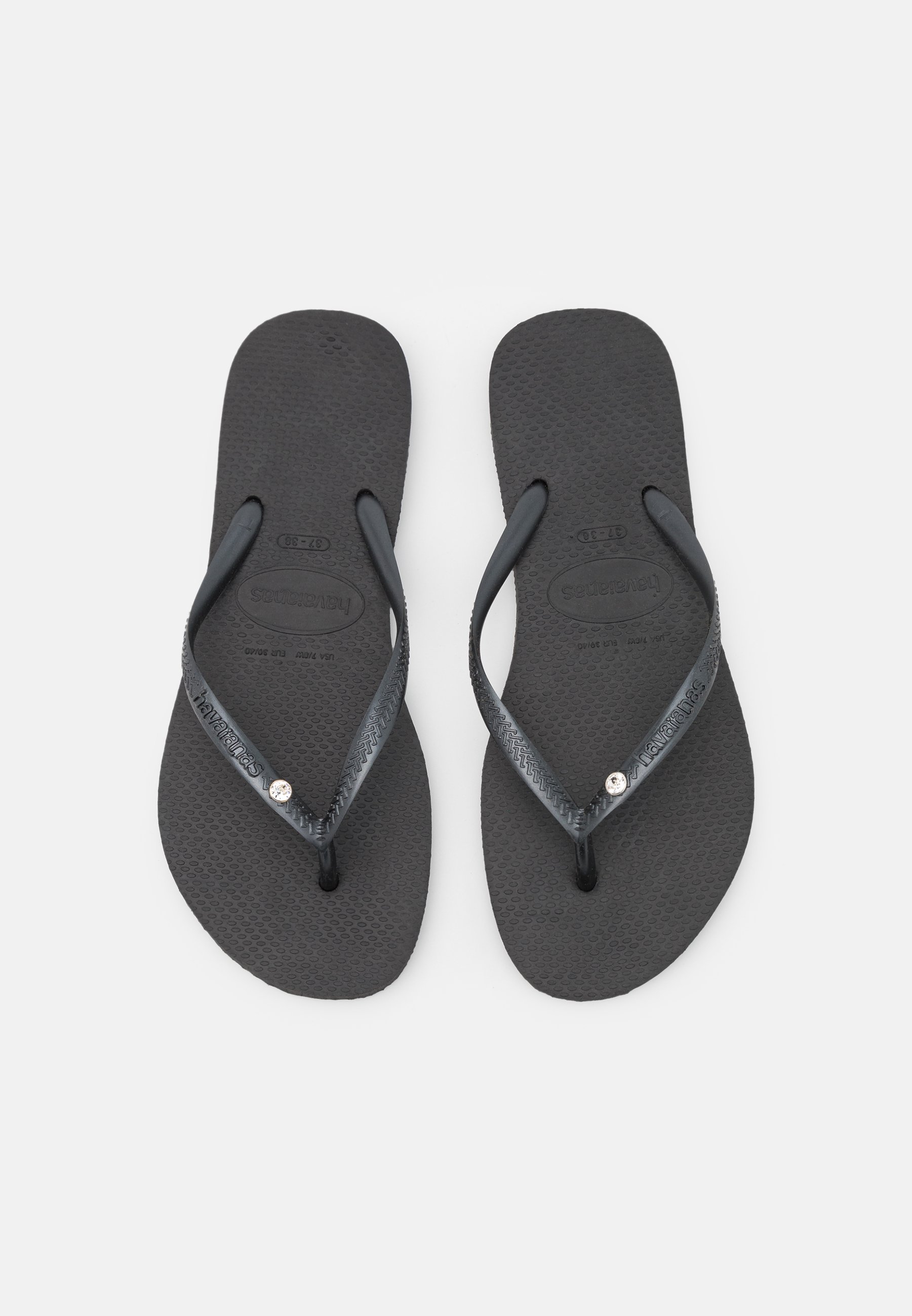 Havaianas SLIM CRYSTAL SWAROVSKI - Teenslippers - black/zwart - Zalando.nl