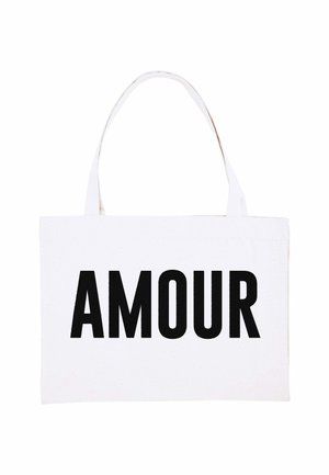AMOUR TEXT PRINT - Shopping bag - white
