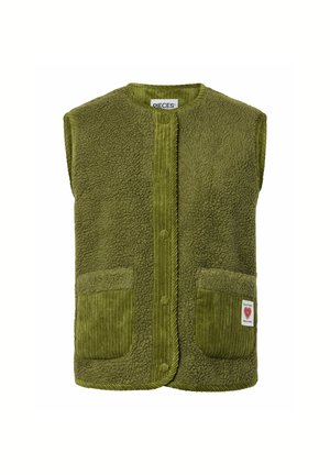 Pieces, PCANASTACIA TEDDY VEST BC - Veste sans manches - sphagnum