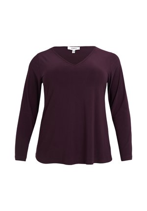 YOEK, YOEK DAMEN TOP AUSGESTELLTE (ÄRMEL) - Langærmet T-shirt - dark purple